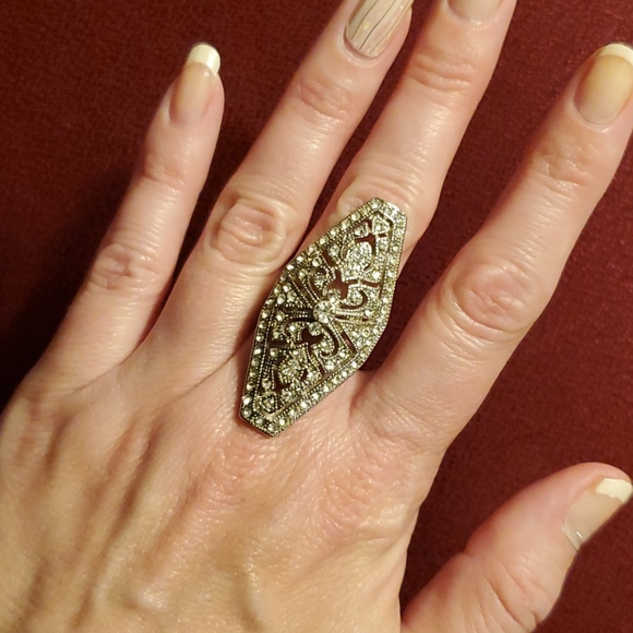 Art deco style ring - size 8 - Picture 2 of 4